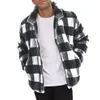 Herenjacks winter plaid jas mannen dikker warm fleece fuzzy casual stand kraag zip omhoog bovenkleding jassen voor mannen chaquetas hombre 230202