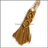 Nyckelringar Personlig est Creative Irregar Tassel Bohemian Keychain Cute Cotton Rep Weave Bag Decoration Rame Pendant Keychain82 Q Dhhyo