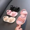 Cozulma Summer Children Elegant Princess Sweave Shoes Size 24-35 Baby Kids Girls Loop Loop Beach Sandals 0202