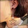 Dangle Lustre Mode Coréen Géométrique Étoile Boucles D'oreilles Simple Mti Couche Or Couleur Goutte Irregar Cristal Boucle D'oreille Pour Les Femmes Jewelr Otzas