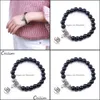 Perlenstränge Mode Natursteinperlen Matte Onyx Gewebte Armband Armreifen Heilung NCE Gebet für Frauen Männer Schmuck Geschenk Großhandel Otdda