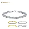 Bracelets à breloques Cubic Zircon Cz Cluster Tennis Bracelet 18K Blanc / Jaune Plaqué Or Étincelant Mode Femmes Bijoux Pour La Fête Wedd Oto0Z