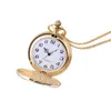 Pocket Watches Män och kvinnor Par tittar på retro kvarts hängande bordsminneslegering reloj bolsillo guld silver