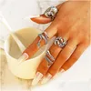 Кольцевые кольца модные ювелирные ювелирные украшения набор кольца ретро скелет скелет осьминожный панк -панк -панк -наборы 4pcs/set Drop Delivery dh5r7