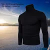 Gilet da uomo dolcevita per uomo slim fit manica lunga maglione casual tinta unita pullover a coste lavorato a maglia maglioni basic top