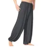 Męskie spodnie joga swobodny solidny kolor w lupgy spodni tańca taniec harema spodnie dresowe