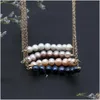 Strands Strings 7 Natural Color Pearl Smile Necklace Sier Plated Chain With Freshwater Love Wish Style For Women Jewelry Best Gifts Dhych