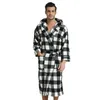 Men's Sleepwear Hooded Robe Flannel Lovers Nightgown Men Women Bathrobes Coral Fleece Thick Long-sleeved Pajamas Home Service BathrobeMen's
