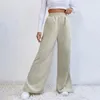 Pantalon femme taille élastique velours côtelé évasé jambe large pantalon fendu automne hiver velours droit ample décontracté