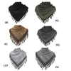 Foulards coton mélangé léger Shemagh désert coupe-vent Hijab écharpe motif à rayures arabe Keffieh épaissi enveloppement pour hommes