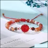 Brins de perles Bracelet de perles d'agate en pierre naturelle pour femmes faites à la main Druzy résine tressée Bracelets amitié bijoux cadeaux Drop Deli Ot6Np