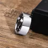 Eheringe Modyle Hochglanzpoliert 8mm Silber Farbe Wolframkarbid Ring für Männer Punk Vintage Verlobungsversprechen Schmuck Geschenke