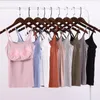 Camisoles Tanki Kobiety push Up Bra Regulowany pasek na ramię Solidny kolor dolna koszula 2 w 1 bielizna moda top streetwear