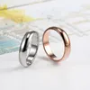 Wedding Rings Selling High Quality Titanium Steel Highly Polished Ring Rose Gold Silver Color Shiny Succinct Womens Girls Jewelry