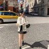 Bayan Ceket Beyaz Mink Kaşmir Kazak Ceket Kadınlar Sonbahar Kış Kış Tembel Stil Kadın Retro Siyah Gevşek O Boyun Örme Hırka Moda 230202
