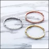 Bangle Hip Hop Women Bangles Fashion 18K Gold Rhodium Plated Small Hearts Luxury Bling Zircon Love 3484 Q2 Drop Delivery Jewelry Brac Dhdgv