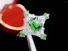 Bagues en grappe HJY GUILD Bague Tsavorite Bijoux fins Or 18 carats Naturel Unheat 1.33ct Pierres précieuses Diamants Femme Mariage