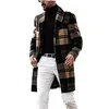 メンズウールブレンド格子縞の男性コート2023外国貿易ヨーロッパステーションアマゾンウィンドブレイカースピード髪の卸売ウィル22