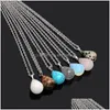 Pendant Necklaces 20 Styles Natural Stone Druzy Drusy Necklace Stainless Steel Chain Hexagonal Prism Black Lava Diffuser Jew Dhgarden Dhzme