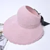 Berets kanten tophoed vrouwen uv prottie zonnebrandcrème caps cutout strand dame zon cap lint gebreide raffia holle boog rietje