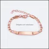 Outras pulseiras personalizam o nome do beb￪ gravado Baby Bracelet Stainless A￧o Gold Cadeia de ouro Smooth Bangle Ajusta Id Child Saft J￳ias Drovip