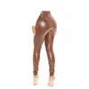 Damenhosen 2023 Damen-Hosen mit hoher Taille, elastisch, dünn, PU-Hose, Biker, eng, Leder, Temperament, Pendeln, modisch, dünn