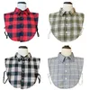 Bow Ties Men Stor gitter Plaid False Collar Löstagbar Dickey -knapp LAPEL HALF BLOUSE SMAL22