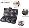 Altri utensili manuali PcsSet Set di chiavi a cricchetto multifunzionali Kit combinato di riparazione meccanica professionale con custodia per auto 230201