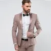 Men's Suits & Blazers One Button Satin Shiny Lapel Men Suitable For Groom Wedding Suit Custom Slim Street 2 Pieces Latest Ja