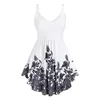 Damestanks Camis Dames Tops en Blouses Summer Fashion Flower Print Lace A Line Tank Top Lace Patchwork onregelmatige mouwloze blouse tops Nieuwe Y2302