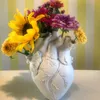 Vases Heart Shape Flower Resin Dried Container Pots Body Sculpture Desktop Pot Home Decoration Ornaments 230201