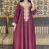 Etniska kläder Ramadan broderi maxi klänning elegant bronsande spetsrock ropa de mujer envio gratis muslimska dubai abaya kvinna kaftan marocain
