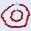 Pendentif Colliers Mode Femmes 925 Sliver Plaqué À La Main Multicouche Rouge Corail Perles Collier Et Bracelet De Charme
