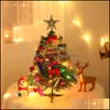 Decorazioni natalizie Pacchetto albero da 50 cm con luci Decorazione Desktop Mini ornamenti Drop Delivery Giardino domestico Festive Party Supplie Dhvh7