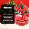 Decorative Objects Figurines Merry-Go-Round Music Boxes Geometric Baby Room Decoration Gifts Unisex Wooden Christmas Horse Carousel Box Home Decor 230201