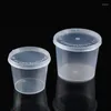 Storage Bottles 50pcs/pack Clear Sauce Cups Boxes Plastic Vinegar Soy Containers With Sealing Lids Disposable For Take-out Food Kitchen