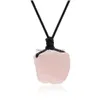 Collane con ciondolo 2021 Collana in pietra naturale per donna Catena in pelle nera 18 pollici Crystal Quartz Gemstone Girls Luck Jewelryen Jew Dh6Vg