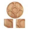 プレート木製の丸い形分割プレートデザートスナックサブグリッド料理食器用品仕切り用