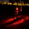 Lights Laser Line Warning Bicycle Taillight 500 mAh USB Rechargeable Lantern bicycle Rear Light MTB Road Bike Back Lamp for Cycling 0202