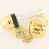 Babyflaskor# lyx Alla namn anpassade matning Set Gold Rose Silver Milk Bottle Pacifier Bling Case unik födelsedagspresent 230202