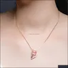 Pendentif Colliers Cristal Rose Collier Fille Bijoux Or Brillant Femmes Quartz Rose Accessoires Clavicule Chaînes Drop Delivery Pendentifs Dhktb