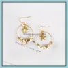 Hoop Huggie Fashion Starfhish Dangle Brincos J￳ias de Charm de Shell de Liga de Goldas para Mulheres C￭rculo Redondo Com Contas de Pedras Ver￣o Dr. Otake