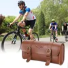 Sacs de rangement Fournitures Pochette de téléphone en cuir PU compacte Pochette de téléphone avant Support de poignée Sac de selle de vélo d'équitation en plein air Vélo Cyclisme