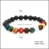 Beaded Strands Men Armband Universe Galaxy De ￥tta planeterna Bead Natural Stone Yoga Solar Chakra for Women Drop Delivery Jewelry Otqoi