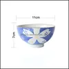 Bowls Japanese Style 4.5 Inch Rice Bowl Household Creative Personality Ceramic Eating Small Single Cute Pl Drop Delivery Home Garden Dhqad