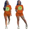 Survêtements pour femmes Ensembles de vêtements pour femmes Été Imprimé Cartoon Hauts à manches courtes T-shirts Casual Loose Sport 2 Piece Articles en gros