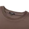 T-shirty męskie wysokiej jakości wysokiej jakości męska koszulka T-shirt Solidny kolor luźne okrągłe szyi mężczyźni i kobiety parą High Street krótkie rękawy G230202