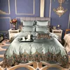 Bedding Sets Luxury French Silk Cotton Set Golden Royal Embroidery Large Long-staple Duvet Cover Bedding/sheet Pillowcase