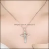 Подвесные ожерелья Crystal Faith Hope Love Cross Ожерелье для женщин ювелирные украшения День Святого Валентина подруга любитель пары подарка доставка DH5RW