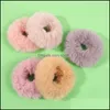 LOTE DE BORRAGEM DE RORBORA DE CABELO 100pcs mistura scrunchie de cor de inverno quente vislink macio de peles f￺ldas de p￪lo girmas de corda el￡stica de corda